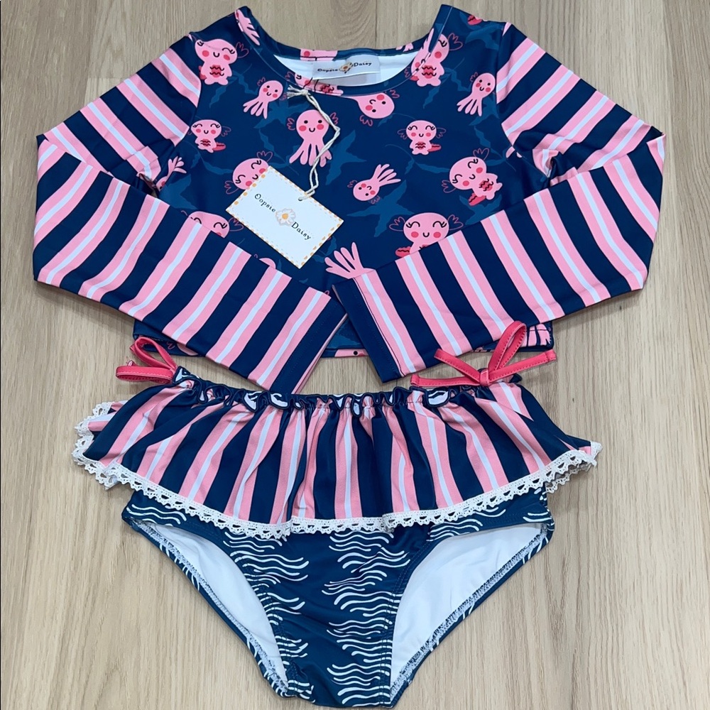 Oopsie Daisy “Axolotl” Long Sleeve Rash Guard Suit